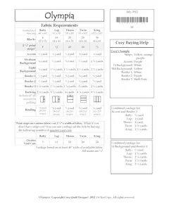 Olympia Pattern by Cozy Quilt Designs - List of Material Requirements
