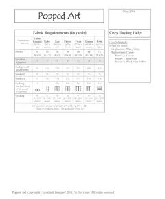 Popped Art Pattern by Cozy Quilt Designs - List of Materials Required