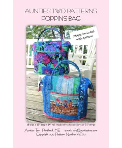 Poppins Bag Pattern AT617 by Aunties Two - Image of Pattern Cover