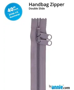 By Annie 40 Inch Handbag Zipper Gunmetal - See Video