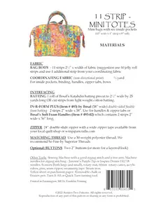 11 Strip Mini Tote Bag Pattern by Aunties Two