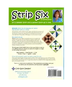 Strip Six Quilt Block Pattern Book by Cozy Quilts - Back Cover
