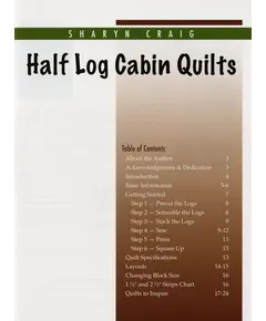 Half Log Cabin Pattern Book by Cozy Quilt Designs - Table of Contents
