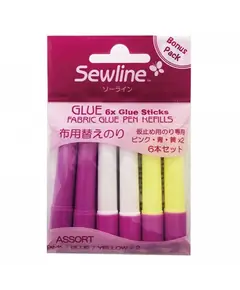 Variety Colour Fabric Glue Pen Refills x 6 by Sewline SEE VIDEO
