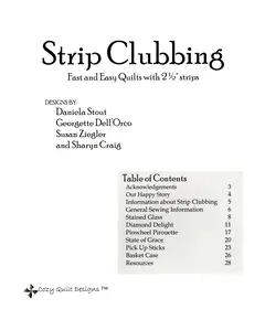 Strip Clubbing Quilt Book by Cozy Quilt Designs - Table of Contents
