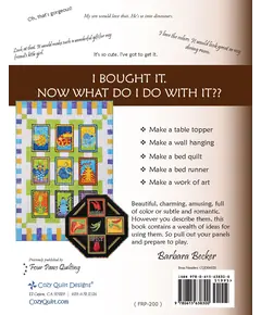 Panel Play Pattern Book by Cozy Quilt Designs - Back Cover