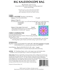Big Kaleidoscope Bag Pattern by Aunties Two - Requirements