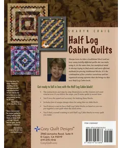Half Log Cabin Pattern Book by Cozy Quilt Designs - Back Cover