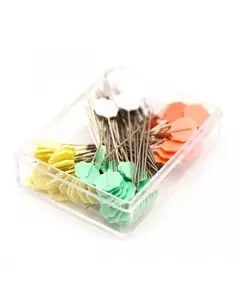 ​Flower Head Pins x 100 #2506 by Clover - SEE VIDEO - Pins Shown in Open Box