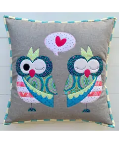 Night Owls Applique Cushion Pattern by Claire Turpin - Pair of Owls Cushion