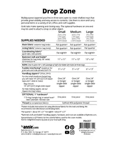 By Annie Drop Zone Zippered Tray Trio Pattern - Supplies Needed