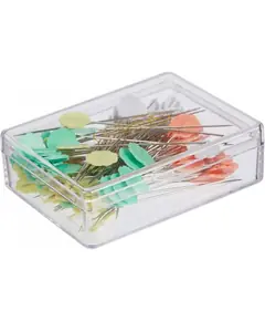 ​Flower Head Pins x 100 #2506 by Clover - SEE VIDEO - Pins shown in box