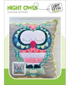 Night Owls Applique Cushion Pattern by Claire Turpin - Single Owl Cushion