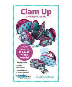 By Annie Clam Up Zippered Pouches Pattern - Pattern Cover