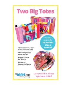 Two Big Totes Pattern by Annie SEE VIDEOS - Front Cover
