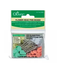 ​Flower Head Pins x 100 #2506 by Clover - SEE VIDEO - Pins Shown in Clover Packaging