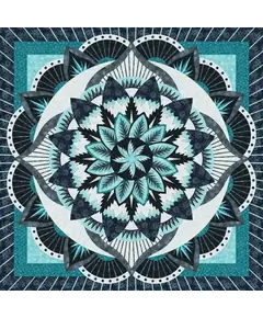 Dinner Plate Dahlia by Judy Niemeyer - Image of Completed Quilt that has been quilted.