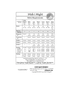 Wish I Might Pattern by Cozy Quilt Designs - List of Material Requirements