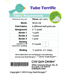 Tube Terrific Pattern by Cozy Quilt Designs