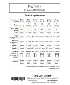 Daybreak Pattern by Cozy Quilt Designs - See Video