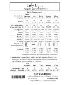 Early Light Pattern by Cozy Quilt Designs - See Video