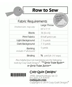 Row to Sew Pattern by Cozy Quilt Designs