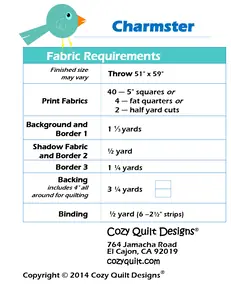 Charmster Pattern by Cozy Quilt Designs