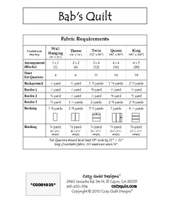 Bab's Quilt Pattern by Cozy Quilt Designs