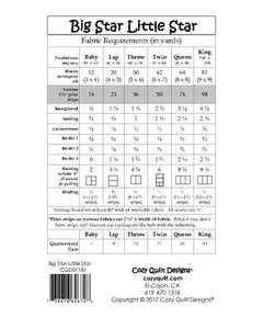Big Star Little Star Pattern by Cozy Quilt Designs