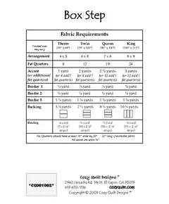 Box Step Pattern by Cozy Quilt Designs