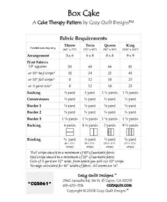 Box Cake Pattern by Cozy Quilt Designs