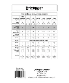 Bricklayer Pattern by Cozy Quilt Designs