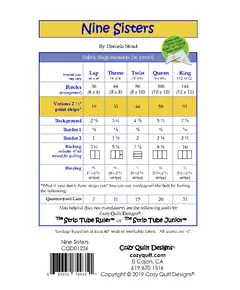 Nine Sisters Pattern by Cozy Quilt Designs SEE VIDEO