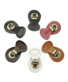 Genuine Leather 2 Piece Mortise Buckle Bag Clasp Multiple Colours Available