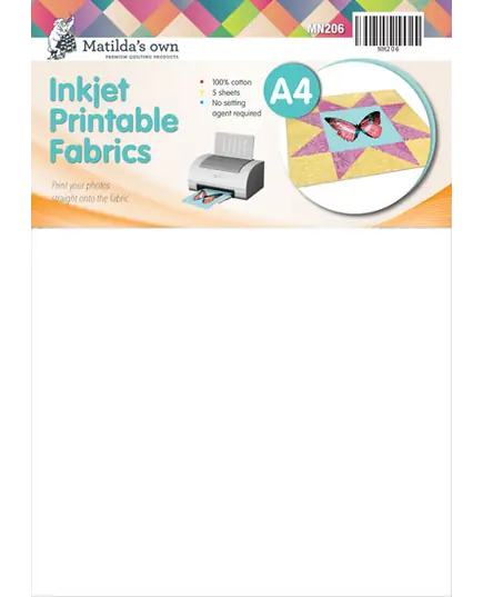 Printable Fabric (Inkjet) A4 x 5 Sheets