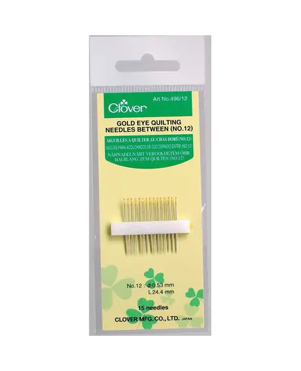 Clover Gold Eye Quilting Needles Between Size 10