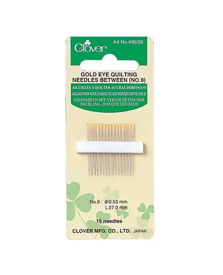 Clover Gold Eye Quilting Needles Between Size 9