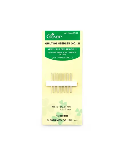 Clover Gold Eye Quilting Needles Size 12