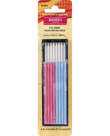 Bohin Mechanical Chalk Pencil Refills 16 Pack x 3 Colours
