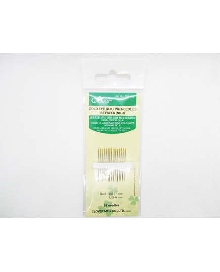 Clover Gold Eye Quilting Needles Between Size 8