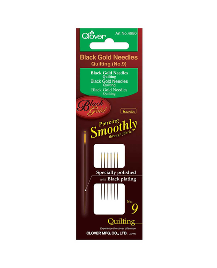 Clover Black Gold Quilting Needles Between Size 9 SEE VIDEO