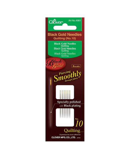 Clover Black Gold Quilting Needles Between Size 10 SEE VIDEO