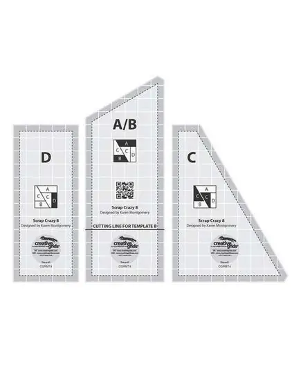 Creative Grids Scrap Crazy Eight 8" Template Set SEE VIDEO