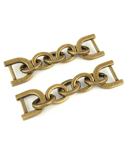 Chain Strap Connectors Antique 1/2 Inch 12mm Gold x 2 by Sallie Tomato