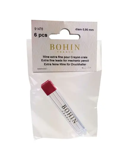 Bohin Extra Fine 0.9mm Mechanical Chalk Pencil White REFILLS
