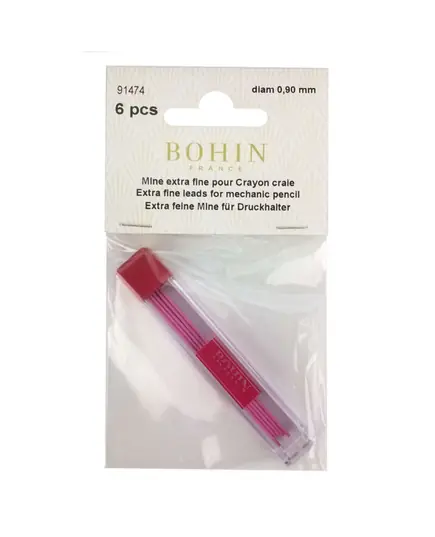 Pink REFILLS for Bohin Extra Fine 0.9mm Mechanical Chalk Pencil