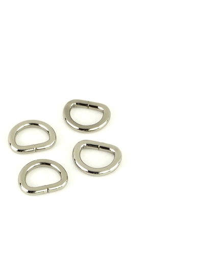 D Rings Nickel 1/2 Inch (12mm) x 4 by Sallie Tomato