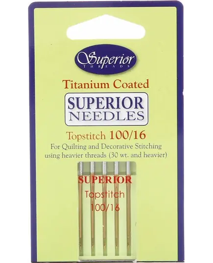 Superior 100/16 Topstitch Titanium Machine Needles SEE VIDEO