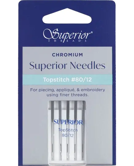 Superior 80/12 Topstitch Chromium Machine Needles