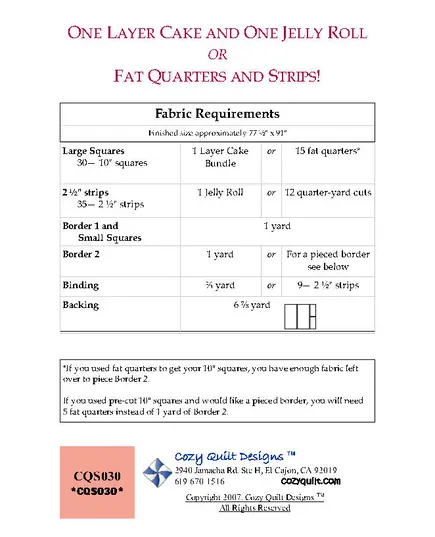 Cake Mix Pattern by Cozy Quilt Designs